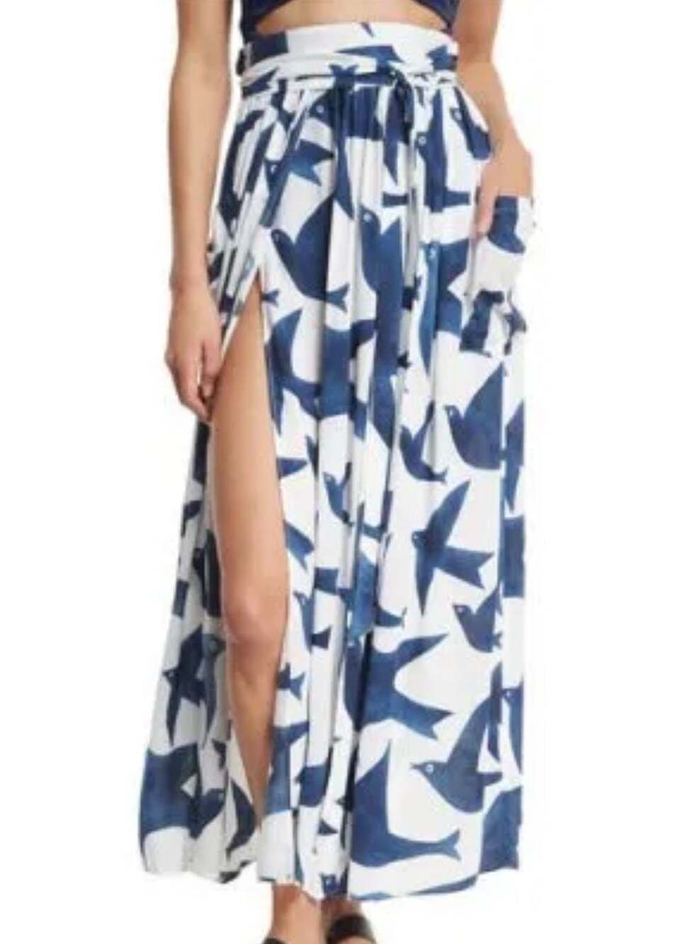 Mara Hoffman Bird Print Maxi Skirt XS